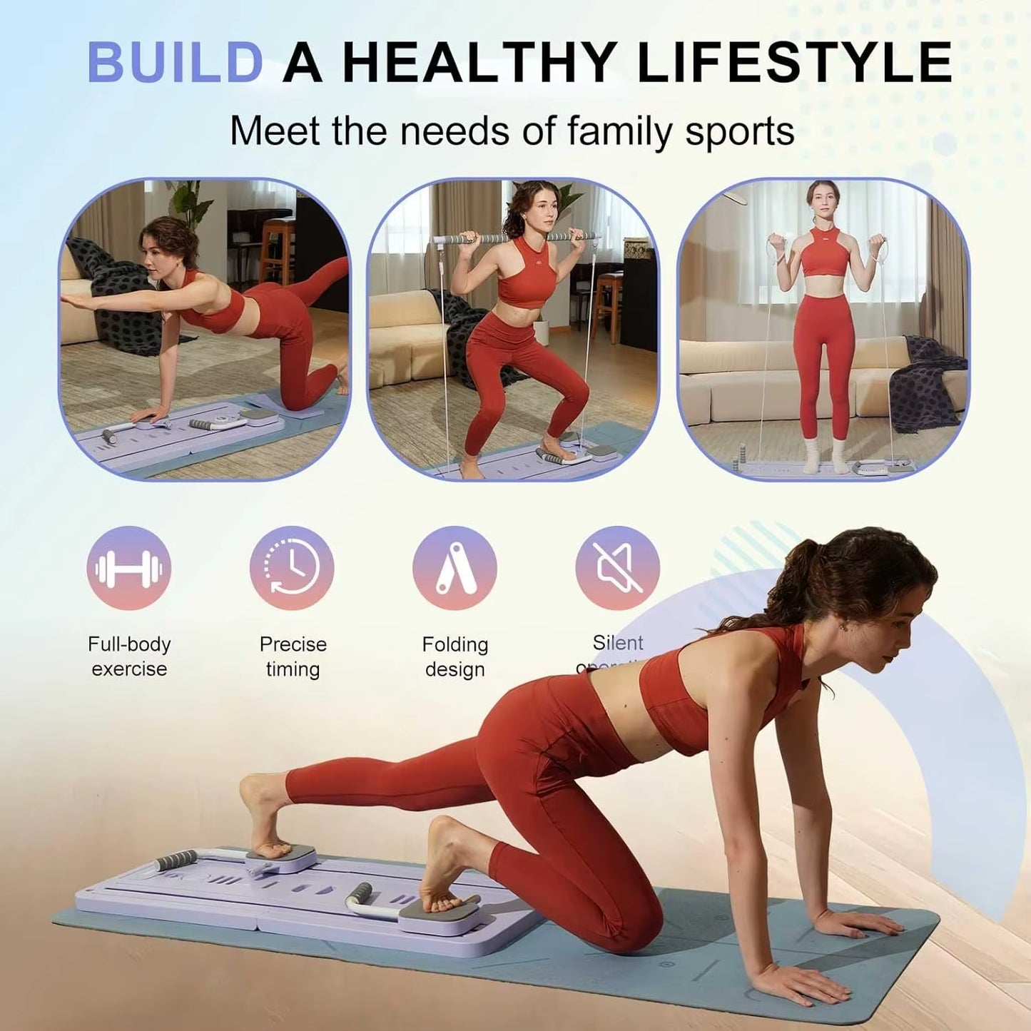 Multifunctional Fitness Board Pilates Reformer Abdominal Board Push up Plate Board Ab Board Fitness Core Workout Equipment